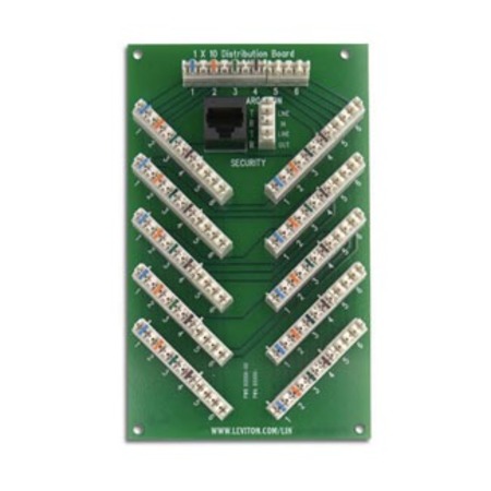 LEVITON TELE DISTRIBUTING TERMINAL 1X10 6-LINE TEL SECURITY EXPANSION BOARD 47609-S10